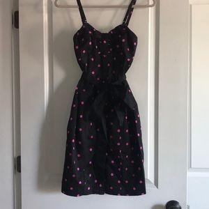 Black/pink polka dot dress